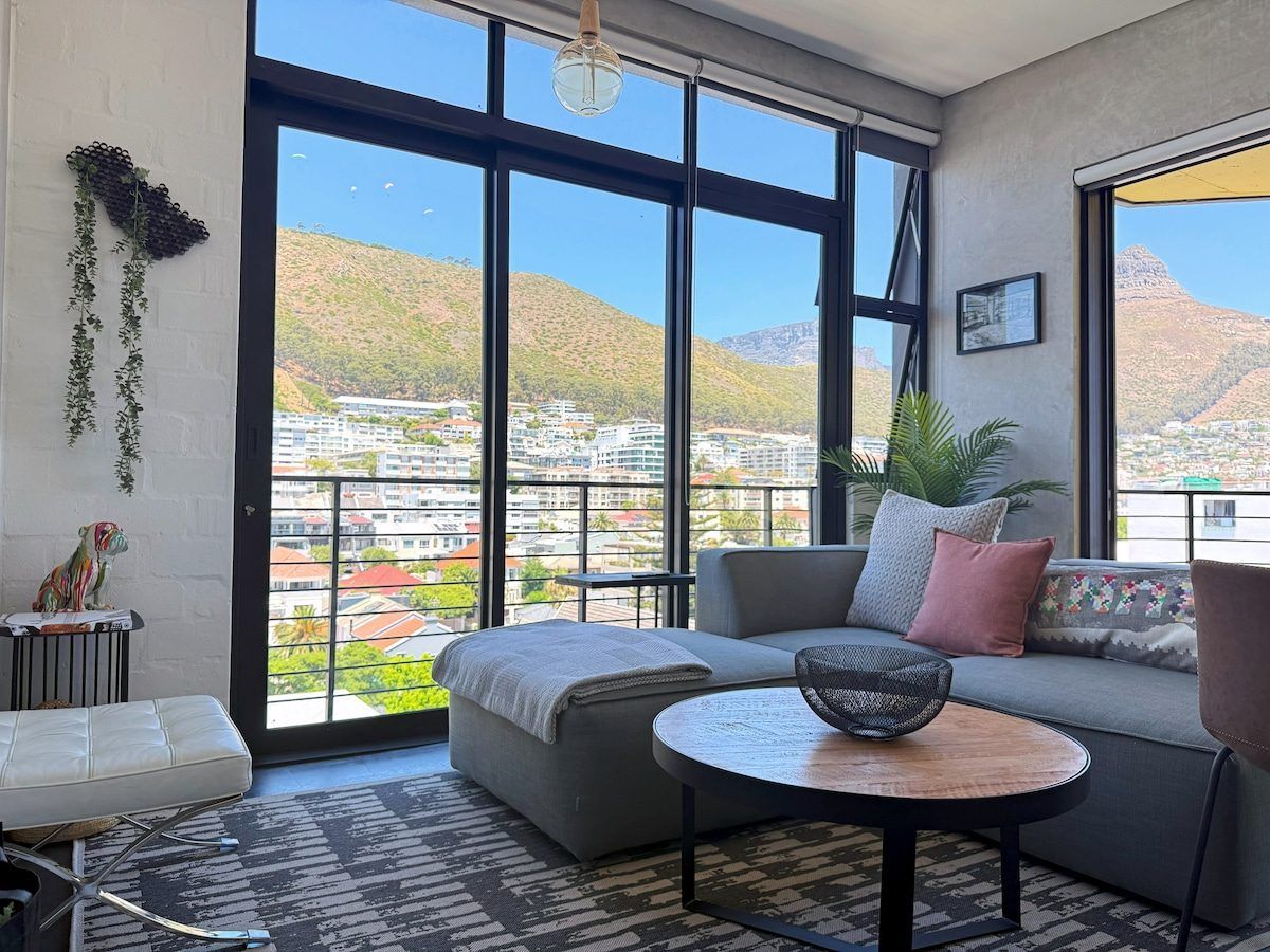 One26 on M: the lounge, with Lion's Head through the windows
